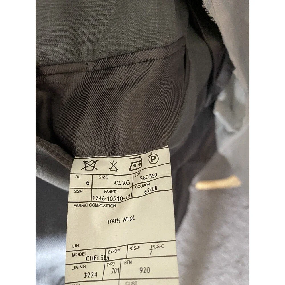 Jos A Bank Signature Collection Tailored Fit Sports Coat Gray Chelsea 42 Regular
